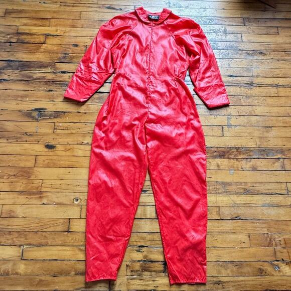 Vintage 1980s OMO NORMA KAMALI Red Jumpsuit - Picture 6 of 8